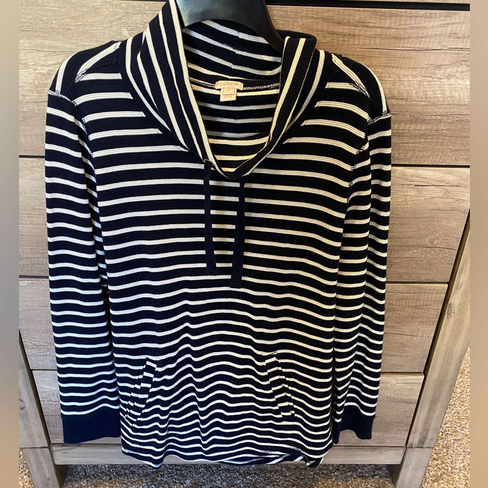 J.Crew Funnel Neck Striped Sweater